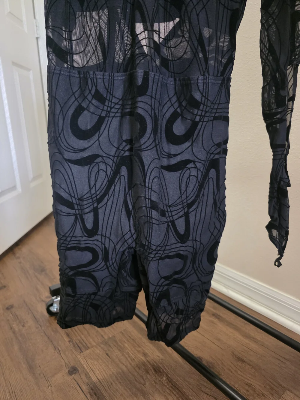 Weissman Black Sheer Patterned Dance Costume